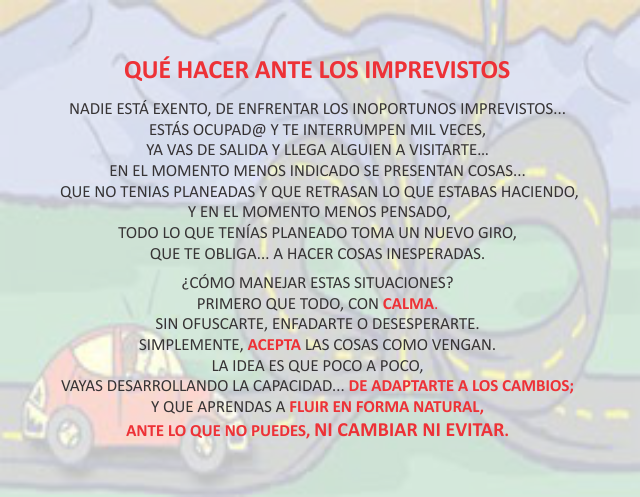 Qué hacer ante los imprevistos Enero 13 de 2010
